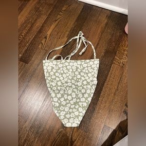 green floral tie up top